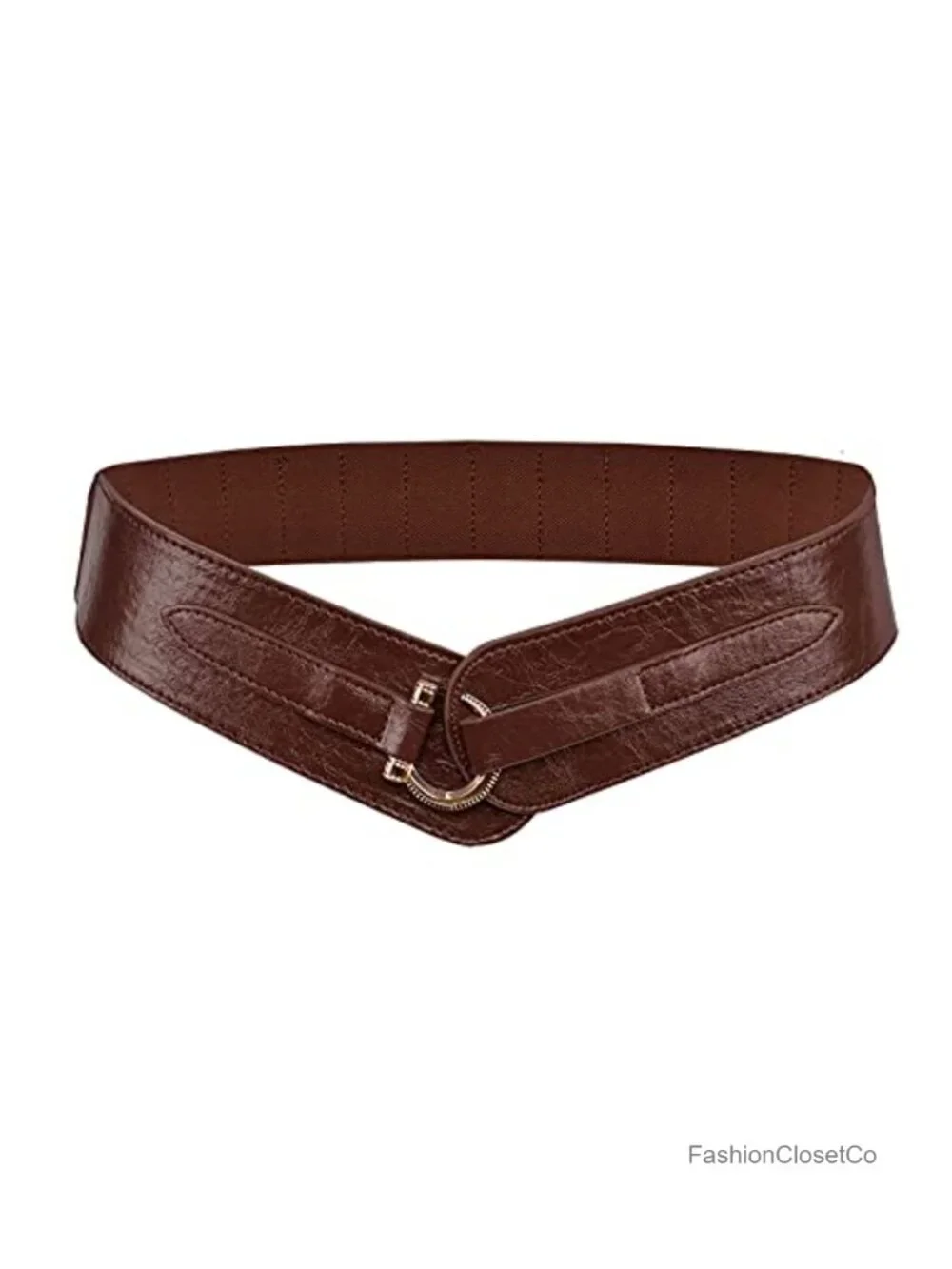 Vintage Leather Hook Waist Belt Elastic Stretchy Women's Fashion Accessory